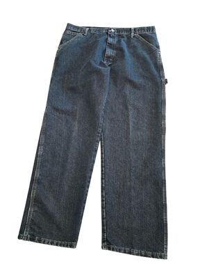 Authentic Issue Wrangler Carpenter Dark Wash Blue Utility Jeans 38x30 Women